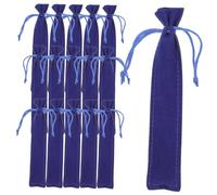 COHEALI 25pcs Blue Flannel Pen Storage Bag with Drawstring Sleeve, Protective Pen Holder for Writing Tools, for Students and Clerks, Suitable for Home, Office, and School Use