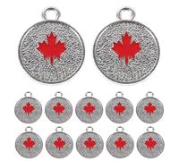 COHEALI 25pcs Canadian Flag Pendant Charms Lightweight Alloy Maple Leaf Keychain Bag Charms for DIY Bracelets with Sweat Resistant Finish Suitable for Outdoor Activities and Canada Day