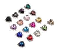 COHEALI 25pcs Heart-Shaped Rhinestone Sew-on Buttons for DIY Sewing, Embellished Crystal Buttons for Bridal Dresses, Garments, Bags, and Craft Decoration Random Color