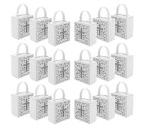 COHEALI 25pcs White Paper Cross Bags with Handles for Communion Parties and Spiritual Celebrations Easycarry and Secure Packaging Mini Boxes for Baptism and Wedding Favors