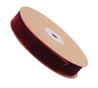 COHEALI 2cm Single-Sided Nylon Flocking Ribbon Roll 10 Meters Dark Red Solid Colour Decorative Wrapping Ribbon with Delicate Texture and Sturdy Composition for Creative Packaging