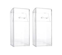 COHEALI 2pcs Acrylic Storage Box with Turning Lid, Lightweight Makeup Storage Bucket and Pen Holder, Multifunctional Organizer Box for Student Desktop Stationery and Back to School Party