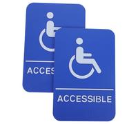 COHEALI 2pcs Ada Compliant Braille Parking Signs for Disabled Blue Plastic Material, Resists Fading, Suitable for Public Buildings and Schools