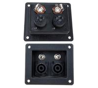 COHEALI 2Pcs Black Square Speaker Box Terminal Binding Post Plate 80×90Mm with Double Mounting Holes, Subwoofer and Loudspeaker Connector for Home and Car Audio Systems