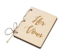 COHEALI 2pcs Creative His and Her Vow Books Set Made of Wood with Jute Twine Rustic Sturdy Keepsake Wedding Vow Notebook for Wedding Day and Engagement