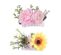 COHEALI 2pcs Delicate Sunflower Bridal Hair Combs with Floral Design for Wedding Brides Bridesmaids Prom Elegance