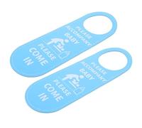 COHEALI 2pcs Do Not Disturb Door Signs for Nursery Room, Pu Material Sleeping Bedroom Hanger with Adorable Pink and Blue Decorations, Noisefree and Decorative and Babies