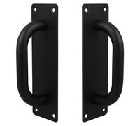 COHEALI 2pcs Fire Door Handle Stainless Steel Black Push Pull Plate, Short Hole Spacing 45mm Long Hole Spacing 180mm, for Offices and Hotels