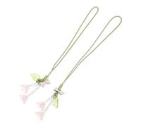 COHEALI 2pcs Flower Tulip Bow Phone Lanyards for Women Teens Wrist Strap Keychains for Mobile Phones Car Keys Anti-lost Decorative Hanging Chains