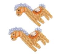 COHEALI 2pcs Horse Shaped Sewing Patch Sew on Appliques Cartoon Cute Creative Handcrafted Bead Embroidery Easy to Use DIY Decorations for Hats Clothing 2026 Year of Horse