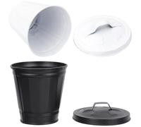 COHEALI 2pcs Iron Garbage Can Mini Wastebasket with Rounded Edges Galvanized Iron Odor Blocking Lightweight Design for Apartment Bathroom Desktop Use