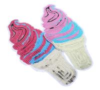 COHEALI 2pcs Iron on Sequin Ice Cream Patches for Clothes Repair and Decoration, Multi-use Design Cloth Patches Suitable for Shoes and Pants, for Mending and DIY Crafts
