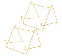 COHEALI 2pcs Iron Tablet Holder and Book Stand Display Stands Lightweight Non-Slip Golden Plate Holders for Paintings and Collections Suitable for Kitchen and Home Decors
