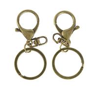 COHEALI 2pcs Key Rings Plated Lobster Clasps Zinc Alloy Keychain for Work Keys Badge Holders Zipper Pulls Office Craft Accessories