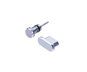 COHEALI 2pcs Micro USB Port and Earphone Jack Dust Plug Set for Edge Honor Phones Aluminum Alloy Material Easy Install and Remove Protective Dust Covers with Clear Carrying Case Grey