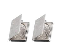 COHEALI 2Pcs Mini Bible Pendant Photo Box Keychain Accessories Stainless Steel DIY Charms for Necklace Bracelet Keyring Decoration