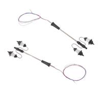 COHEALI 2pcs Miniature Street Lights 1:100 Scale LED Lamp Posts with Dual Head Design, Energy Efficient Plastic and Metal Model Lamps for Indoor Party Decorations and Dollhouse Scenes