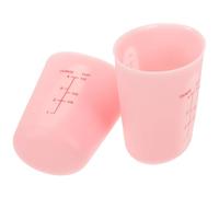 COHEALI 2pcs Mixing Pouring Measure Cups Baking Measuring Cups 125ml Semitransparent Silicone Easy to See Contents Scale Design for Home Baking