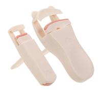 COHEALI 2pcs Plastic Eyelash Curler Mini Eye Lash Curler with Replacement Pads, Portable Lightweight Makeup Tool for Women, Daily Makeup and Special Events, Milk White Set
