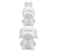 COHEALI 2pcs Polystyrene Foam Puppy and Rabbit Models with Bases, 14cm and 17cm High, White DIY Craft Molds for Wedding Party Decoration and Flower Arranging Supplies