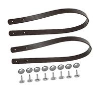 COHEALI 2pcs Pu Leather Handbag Handles for Tote Bags Deep Coffee Replacement Strap with Rivets Accessories for Pouch and Clutch Bags Design for Women