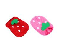 COHEALI 2pcs Puppy Dog Clothes Coral Fleece Coat Strawberry Costume Warm Pet Sweater Comfortable and Easy to Put for Pet Costume