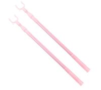 COHEALI 2pcs Retractable Telescopic Clothesline Pole with Comfortable Grip, Pink Plastic Adjustable Clothes Reach Rod for Balcony and Laundry Use, 1 Meter Long Reach Garment Support Pole