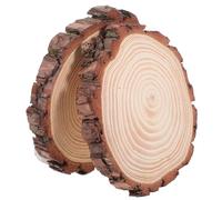 COHEALI 2pcs Round Wood Discs Wooden Decoration Rustic Unfinished Wood Slices with Natural Bark Versatile Use Convenient for DIY Festive Decor