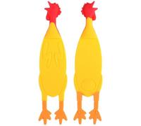 COHEALI 2Pcs Silicone Bookmarks Cute Scream Chicken Design, Portable Elastic Book Marks for Students and Book Lovers, Household Reading Marking Supplies