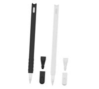 COHEALI 2Pcs Silicone Cat Head Pencil Case and Nib Cover Compatible with Apple Pencil Black and White Silicone Gel Protective Sleeve Accessories
