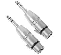 COHEALI 2pcs Silver Zinc Alloy Xlr to 1/4 Trs Stereo Audio Adapter Plug and Play with Wide Compatibility for Microphone and Mixer Connection