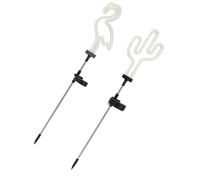 COHEALI 2pcs Solar Garden Flamingo Lights Outdoor Pathway Light Patio Solar Powered Plastic Iron Cactus Decor Chic Unique Neon