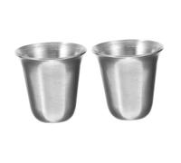 COHEALI 2pcs Stainless Steel Communions Cup Set Portable Metal Religious Goblets Silver for Church Holy Communion and Travel Use