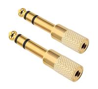 COHEALI 2pcs Stereo Headphone Audio Jack Adapter 3.5mm Female to 6.5mm Male Plug Zinc Alloy Wide Compatibility for Audio and Video Playback Devices