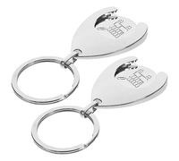COHEALI 2pcs Trolley Token Key Ring Metal Keychain Pendant for Shopping Cart and Portable Coin Holder Keyring for Quick Payments and Easy Carrying
