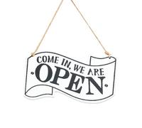 COHEALI 2pcs Vintage Double-sided Open Closed Business Signs with Braided Rope Hanging, Sturdy Timber Shop Door Signs for Clothes Store Door and Business Window