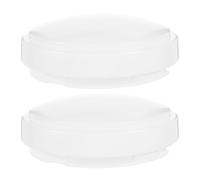 COHEALI 2pcs White Plastic Ceiling Light Shades Replacement Covers Smoke Reduction and Sturdy Material, Round Dome Design for Balcony and Bathroom Flush Mount Fixtures