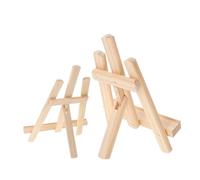 COHEALI 2Pcs Wooden Folding Desktop Mini Easel Stands with Round Head for Phone and Tablet Bracket 14X20Cm 21X28Cm, Multipurpose Wooden Tablet Support for Office and Bedroom Use