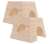 COHEALI 2pcs Wooden Rutin Chicken Nest Box Decor with Firm Construction and Beige Finish, Small Animal House Suitable for Chinchillas, for Training the Pet and Providing a Safe Hideout