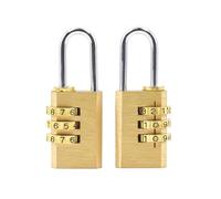 COHEALI 2pcs Zinc Alloy Digital Hanging Locks Combination Password Portable Brass Color Padlocks for Travel Suitcases Backpacks Cabinets Gym Lockers and Compact Security