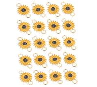 COHEALI 30Pcs Daisy Flower Design Pendants for Jewelry Making DIY Keychain Necklace Craft Accessories Lightweight Durable Yellow Sunflower Hanging Decor
