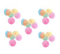 COHEALI 30Pcs Mini Succulent Umbrellas Small Garden Parasols for Plant Shading Miniature Paper Umbrella Decor for Fairy Garden, Flower Pot & Micro Landscape (Mixed Colours)