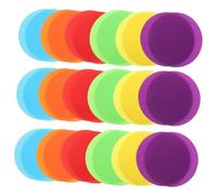 COHEALI 30pcs round Hook and Loop Carpet Markers Classroom Circular Sticker Boy Girl's Game Training Supplies for Kindergarten Family Play Mat Rug Protector Fastening Pads Random Color