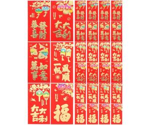 COHEALI 30pcs Traditional Chinese Year Red Envelopes Paper Hong Bao Delicate Unique Red Packets for New Year Festive Blessing Meaning Environmentally Friendly and Fade Resistant