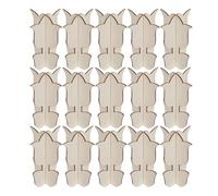 COHEALI 30pcs Unfinished Wooden Flower Cutouts for Crafts with Rustic Texture, 3D Tulip Shapes, for Spring Party Crafts and Outdoor Easter Art Projects