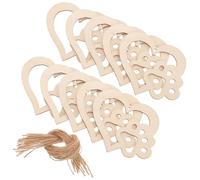COHEALI 30pcs Wooden Heart Craft Slices Wood Slices DIY Wood Material Blank Smooth Surface Heart Shape Fashionable Beautiful Hemp Rope for Living Room Valentine's Day Party Decoration