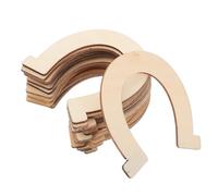 COHEALI 36pcs Wooden Horseshoe Shaped Slices DIY Wood Decorations Easy to Paint Use Beige Unique Design Hanging Ornaments for Party Wedding Crafts
