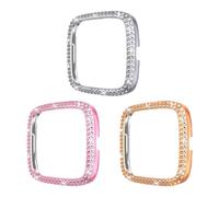 COHEALI 3pcs 3pcs Bling Crystal Diamond Frame Protective Case Compatible with Fitness Smartwatch Accessories Scratch-resistant Fashionable Shell Random Color