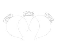 COHEALI 3Pcs Bridal Headband Team Bride Metal Headbands Women Silver Bachelorette Party Spice up The Atmosphere Choice for Parties