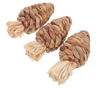 COHEALI 3pcs Bunny Chew Carrot Shaped Rabbit Chew Chewing Stress Natural Grass Material Pet Supply for Squirrels and Rabbits